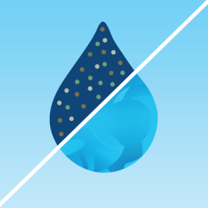 An icon of a blue water drop